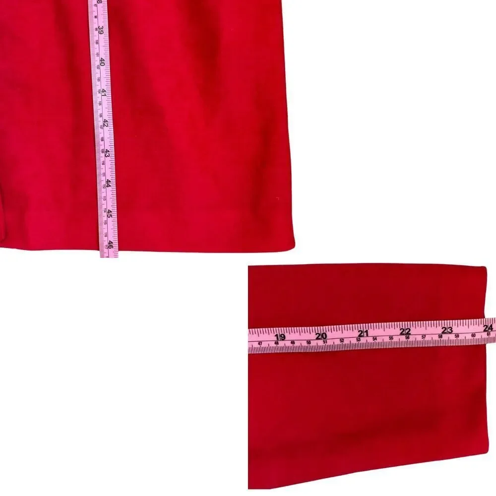 Vintage Success Dress Womens Size 10 Red Button Down Long‎ Sleeves Pleated USA
